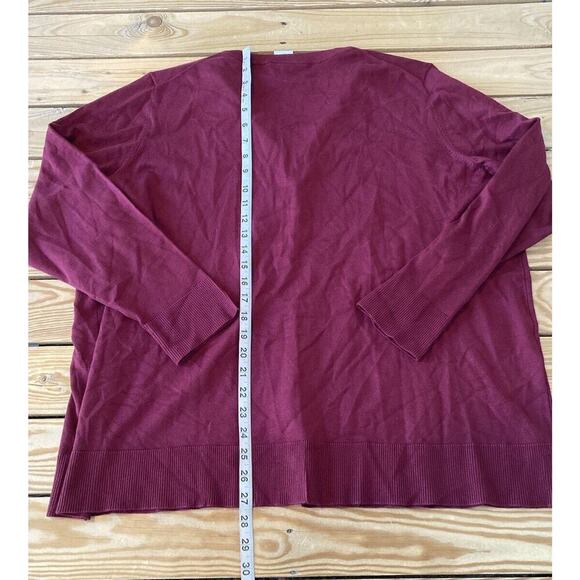 NWT $49.95 Lane Bryant Button Up Cardigan Sweater Size 22 Women’s Maroon - Picture 8 of 10